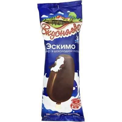 Мороженое Вкусняево эскимо в шоколадной глазури 12%, 70г