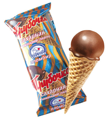 Пломбир Мороженое Карелии сахарная трубочка в шоколадной глазури 12%, 70г