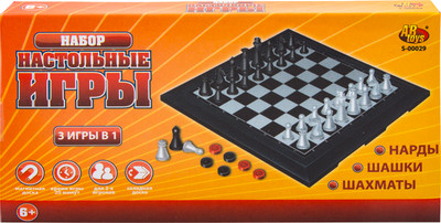 Игра настольная 3в1 ABtoys Шахматы-шашки-нарды магнитная S-00029