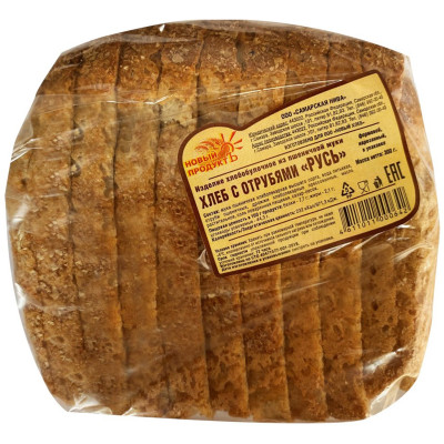Хлеб Новый продуктъ Русь с отрубями формовой нарезка, 300г