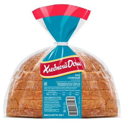 Хлеб Хлебный дом столичный нарезанный, 300г