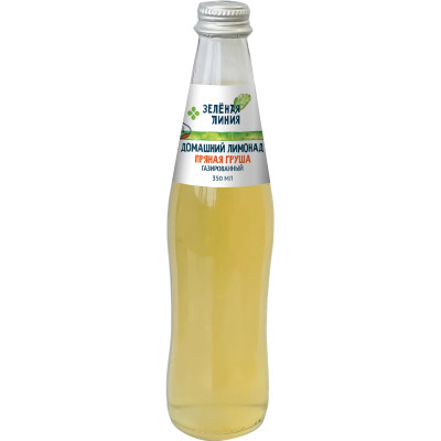 Напиток сокосодержащий Домашний лимонад Пряная груша из смеси фруктов газированный Зелёная Линия, 350мл