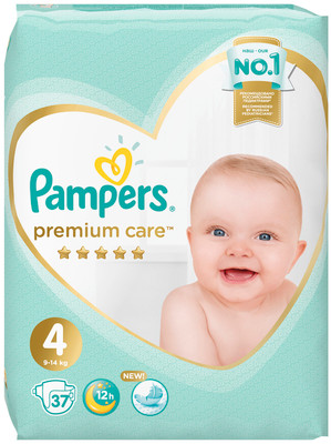 Подгузники Pampers Premium Care р.4 9-14кг, 37шт
