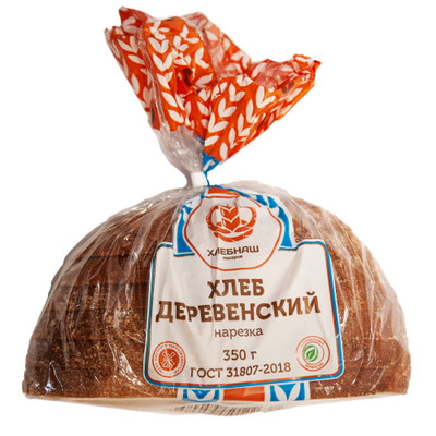 Хлеб Хлебнаш Деревенский ржано-пшеничный половинка нарезка, 350г