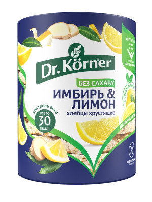 Хлебцы Dr.Korner кукурузно-рисовые с имбирём и лимоном без глютена, 90г