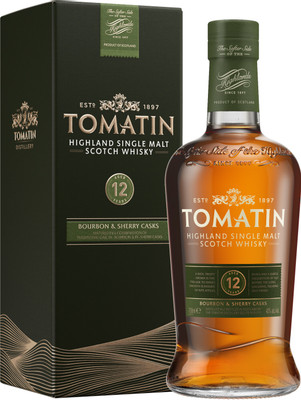 Виски Tomatin 12-летний шотландский односолодовый 43% в подарочной упаковке, 700мл