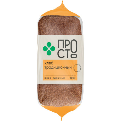 Хлеб Традиционный ржано-пшеничный формовой Пр!ст, 650г