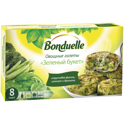 Галеты Bonduelle Зелёный букет овощные из фасоли шпината брокколи, 300г