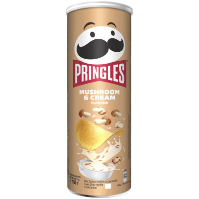 Чипсы картофельные соломкой Pringles со вкусом белых грибов и сметаны, 165г