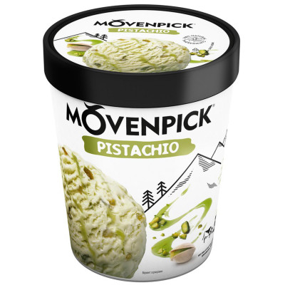 Пломбир Movenpick Pistachio с фисташками и фисташковым соусом 12%, 287г