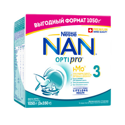 Смесь Nan Optipro молочная с 12 месяцев, 1,05кг
