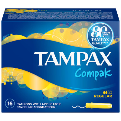 Тампоны Tampax Compak Regular с аппликатором, 16шт
