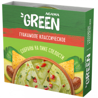 Соус Agama Green Гуакамоле классический из мякоти авокадо с томатами и специями, 150мл