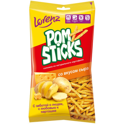 Чипсы картофельные соломкой Pomsticks со вкусом сыра, 100г