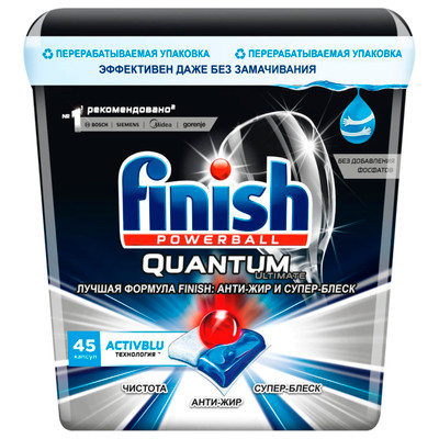 Средство Finish Quantum Ultimate без фосфатов в капсулах, 45шт