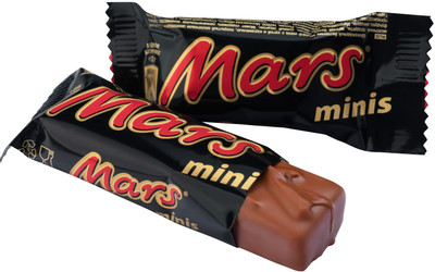 Шоколадный батончик Mars Minis с нугой-карамелью
