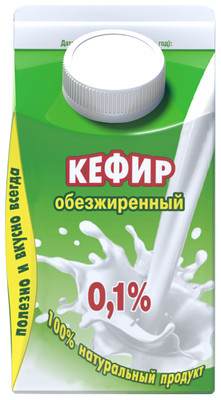 Кефир Волжаночка 0.1%, 470мл