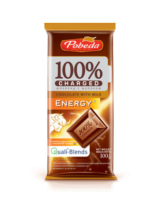 Шоколад Победа Вкуса Чаржед энержи с молоком, 100г