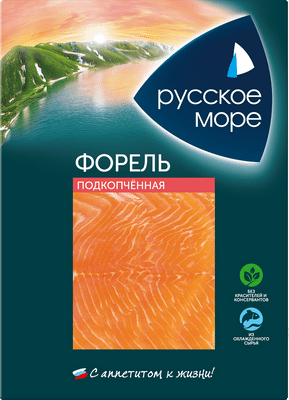 Форель Русское Море филе-ломтики подкопчённая, 120г