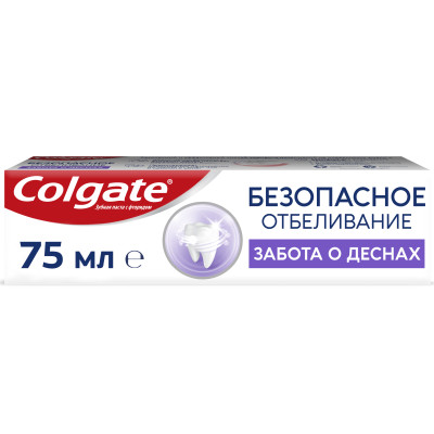 Зубная паста Colgate безопасное отбеливание забота о дёснах, 75мл