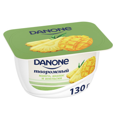 Продукт творожный Danone с манго ананасом и апельсином 3.6%, 130г