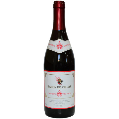 Вино Baron De Villar красное сухое, 750мл