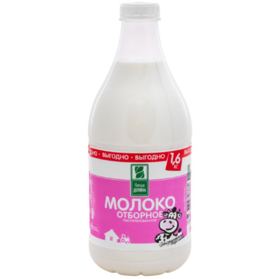 Молоко Белая Долина отборное 3.4-6%, 1.6л