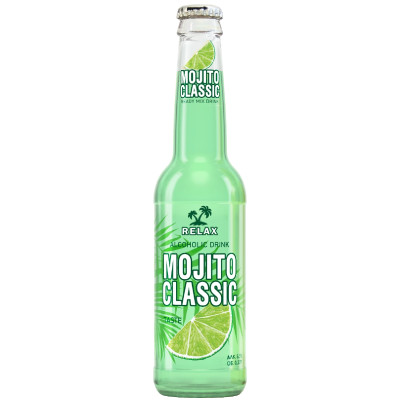 Пивной напиток Relax Mojito Classic нефильтрованный осветленный пастеризованный 5,5%, 330мл