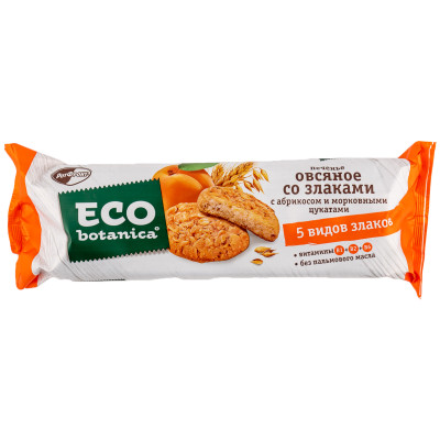Печенье Экоботаника овсяное злаки-абрикос-морковные цукаты, 280г