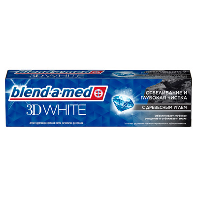 Зубная паста Blend-a-med 3D White Глубокая чистка с древесным углем, 100мл