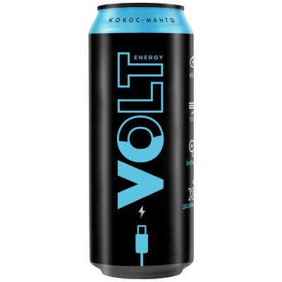 Напиток энергетический Volt Energy Кокос и Манго безалкогольный газированный, 450мл