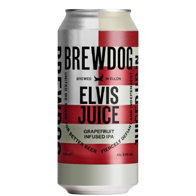 Напиток пивной BrewDog Elvis Juice со вкусом грейпфрута и апельсина нефильтрованный, 440мл