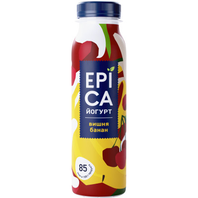 Йогурт Epica питьевой вишня-банан 2.5%, 260мл