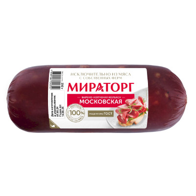 Колбаса Мираторг Московская из мяса птицы варёно-копчёная высшего сорта, 250г