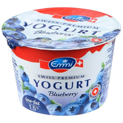 Йогурт Emmi Swiss Premium черника 1.5%, 100г
