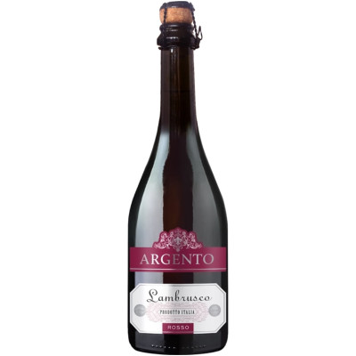 Напиток виноградосодержащий Ламбруско Ардженто Розе газированный розовый сладкий 8%, 750мл