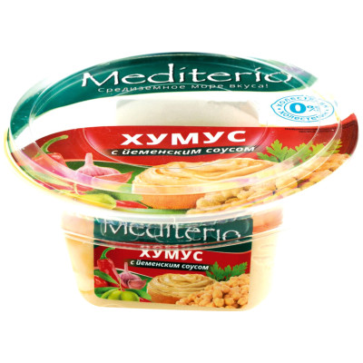 Хумус Mediterio с йеменским соусом, 180г