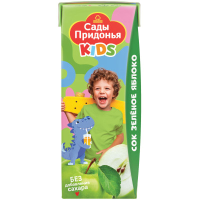Сок Сады Придонья Kids яблочный из зелёных яблок с 4 месяцев, 200мл