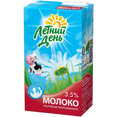 Молоко Летний День пастеризованное 3.5%, 950мл