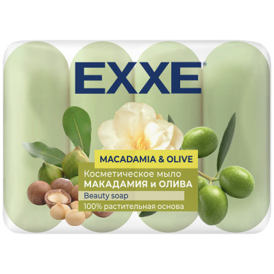 Мыло Exxe Макадамия и олива косметическое, 4х70г