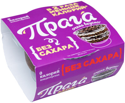 Пирожное 0 Калорий Прага заварной крем-шоколадный бисквит, 85г
