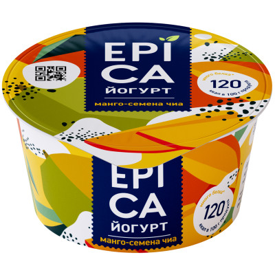 Йогурт Epica с манго и семенами чиа 5%, 130г