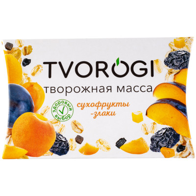 Масса творожная Tvorogi с сухофруктами и злаками 3.5%, 170г