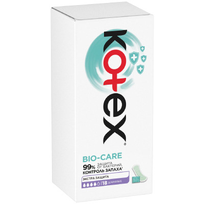 Прокладки ежедневные Kotex Bio-Care длинные, 18шт