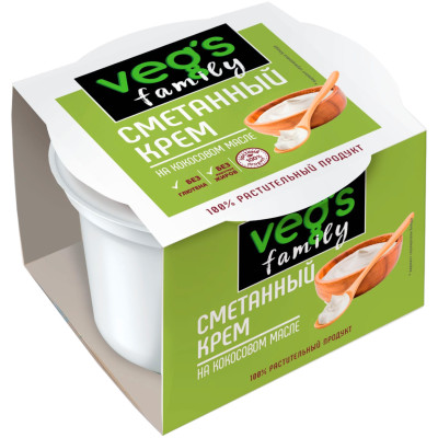 Крем Veg's Family со вкусом сметаны на основе кокосового масла, 170г