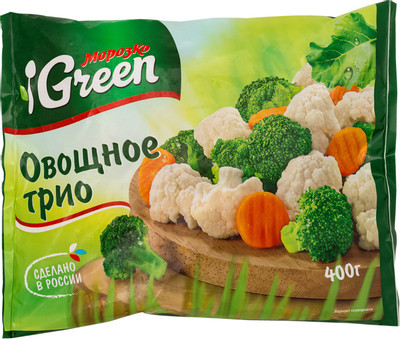 Смесь овощная Морозко Green Овощное трио быстрозамороженная, 400г
