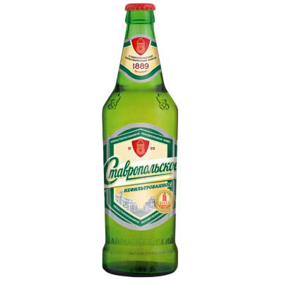 Пиво Ставропольское светлое фильтрованное 4%, 500мл