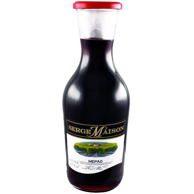 Вино Serge Maison Merlot красное полусладкое 10-12%, 1л