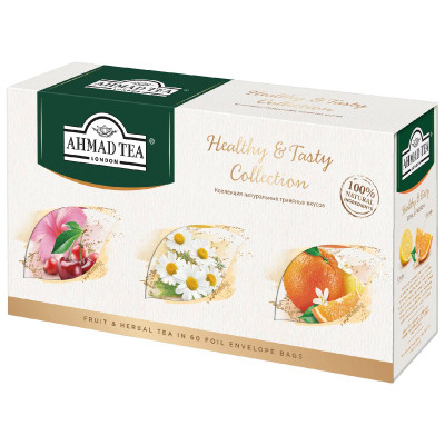 Чай Ahmad Tea Healthy&Tasty Collection 3 вкуса в пакетиках, 60x1.8г