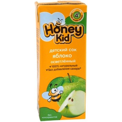 Сок Honey Kid Яблоко детский осветлённый, 200мл
